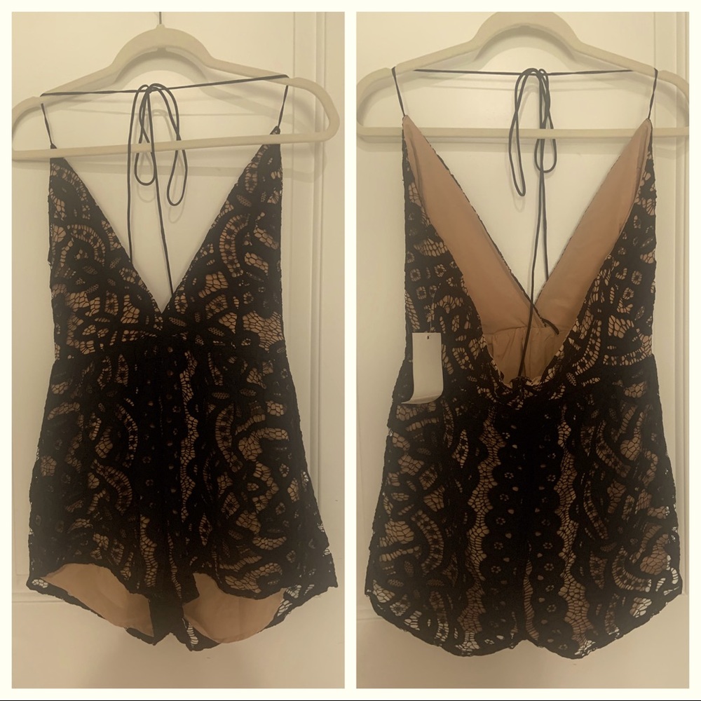 TOBI | Backless Lace Romper NWT